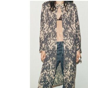 Zara Jacquard Knit Coat, NWT, S